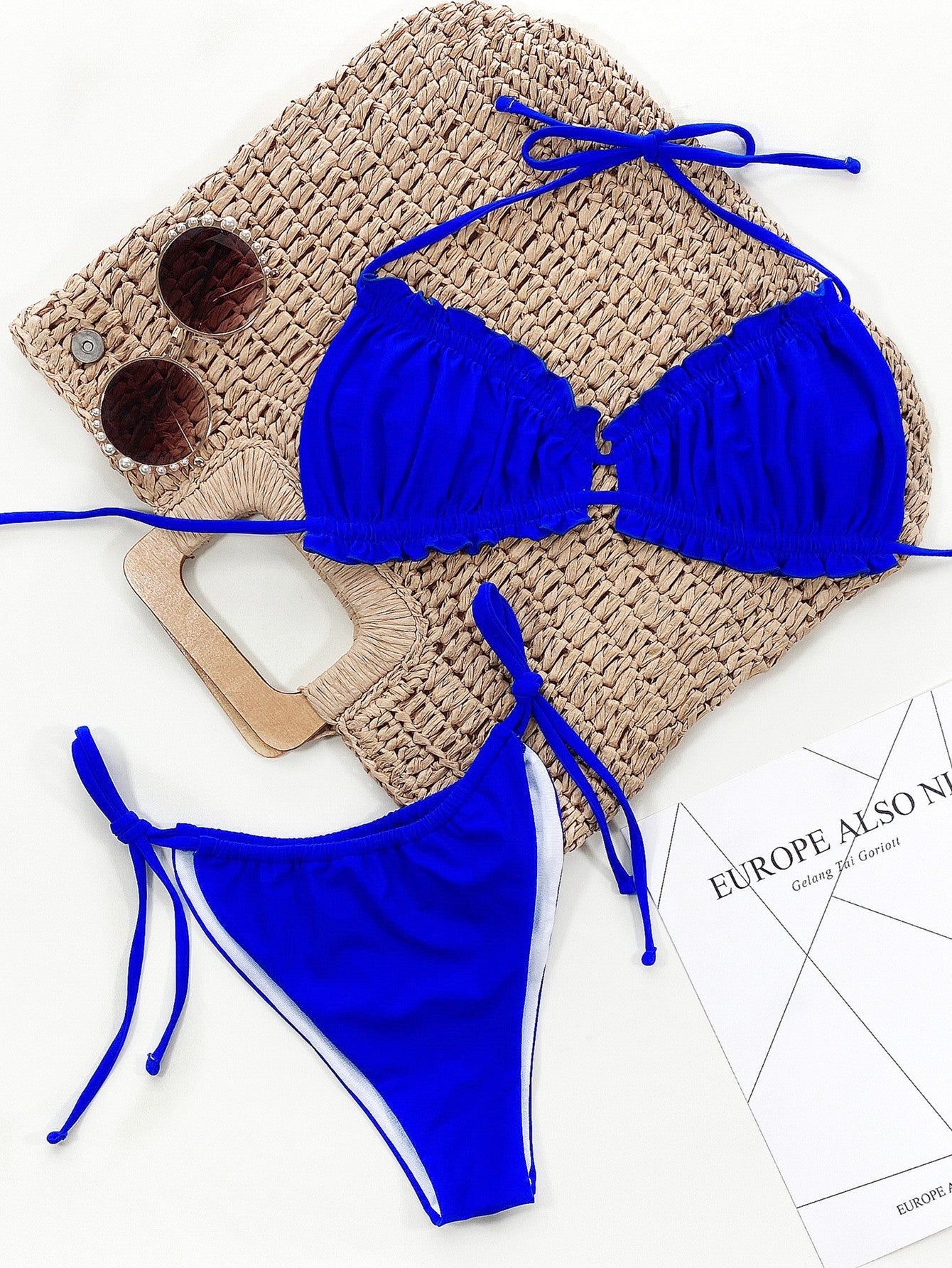 Shop Frill Trill Halter Neck Bikini Set - Women's Fashion | Akatonbo