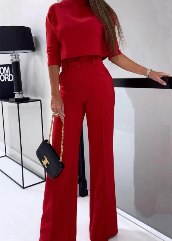 Hauts Mode Taille Haute Jambe Large