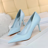 Women's High Heels Pointed Toe Mid-heel All-match Stiletto Single Shoes