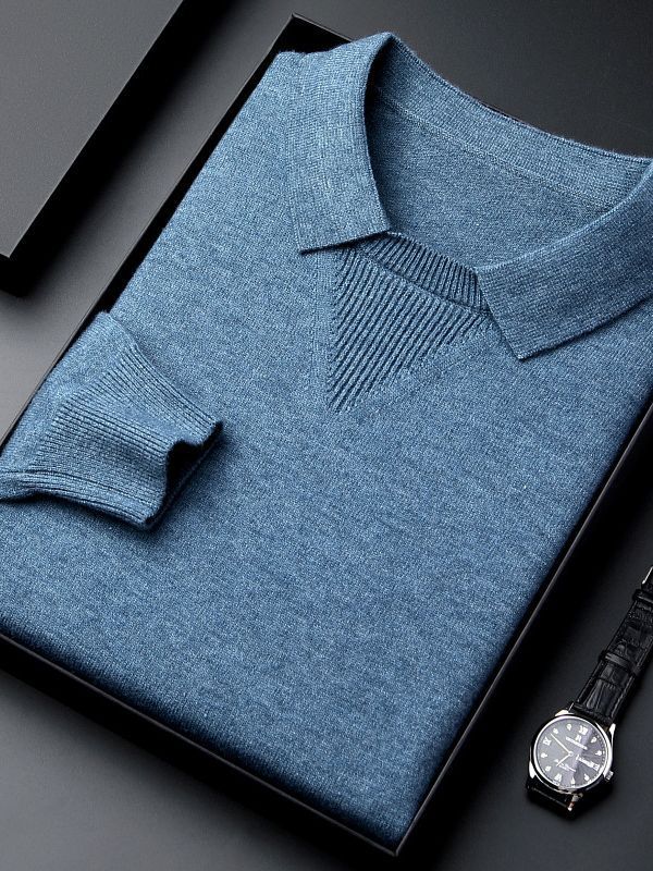 Knitwear Lapel Fashion Leisure Pullover Bottoming Shirt