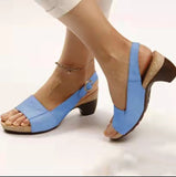 Ankle Strap Sandals Summer Low Heel Peep Toe Shoes Women