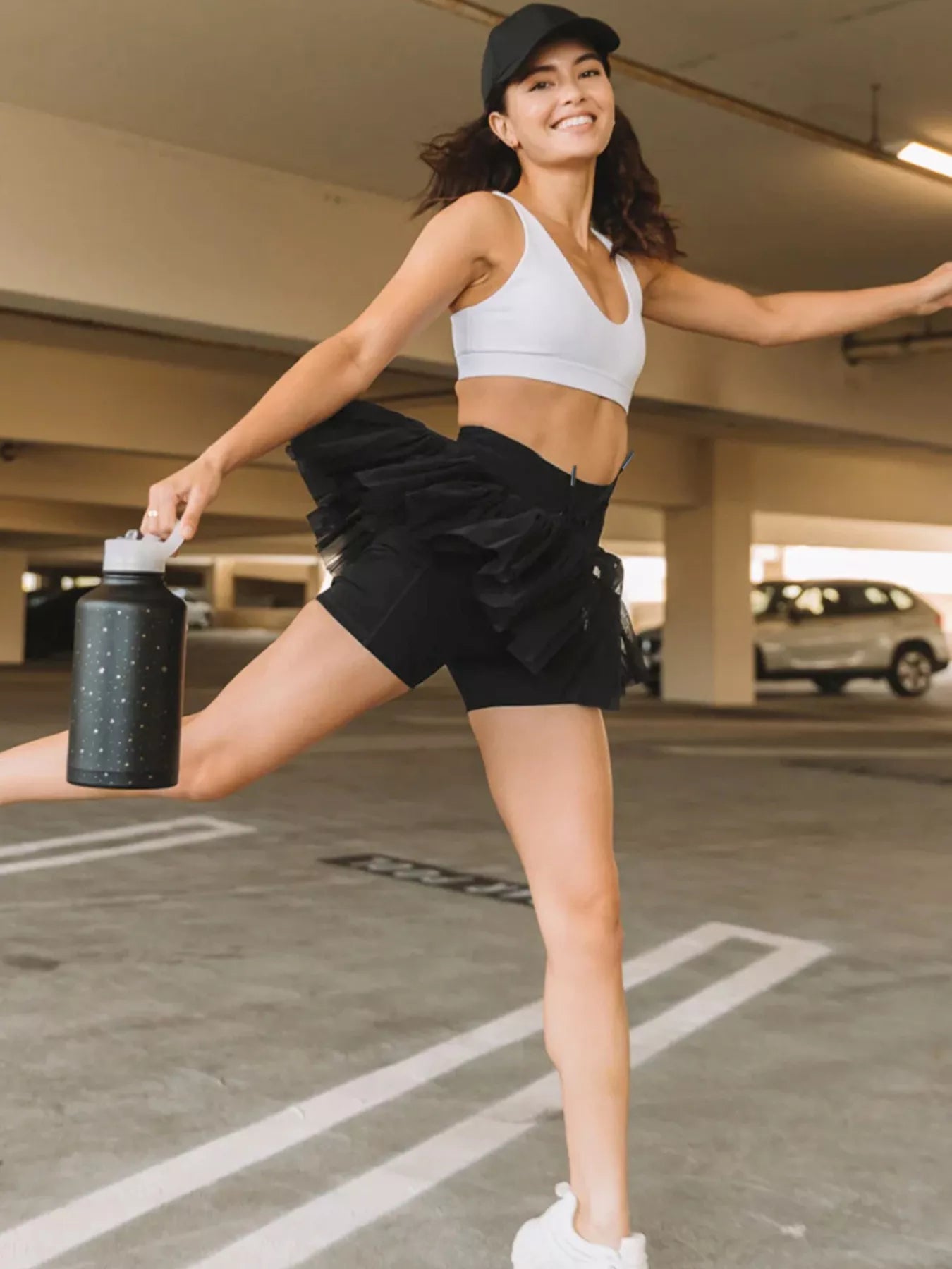 Shop Tiered Skort with Drawstring - Women's Fashion | Akatonbo