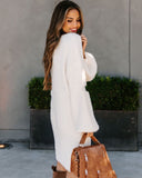 Big V-neck Knitted Pullover Women's Sweater Dress