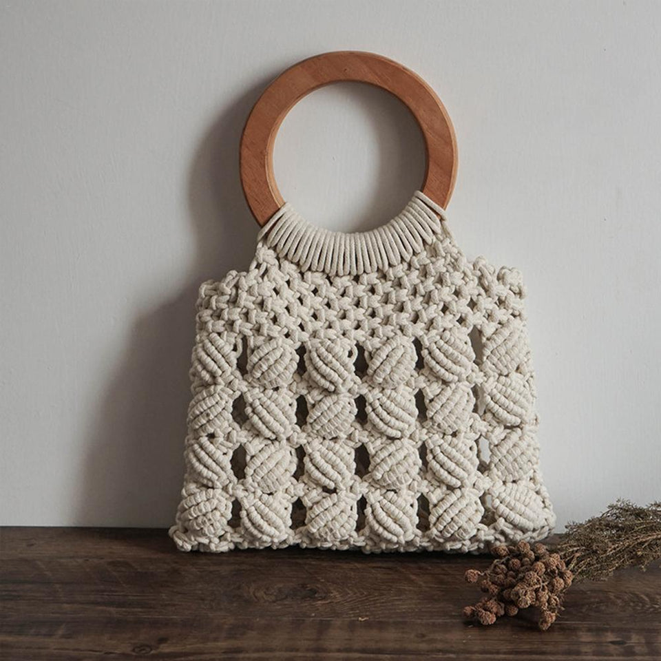 Fashion cotton rope straw women bags