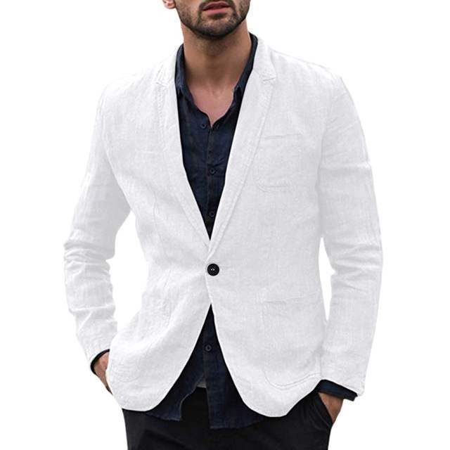 Solid Men's Cotton Thin Blazer