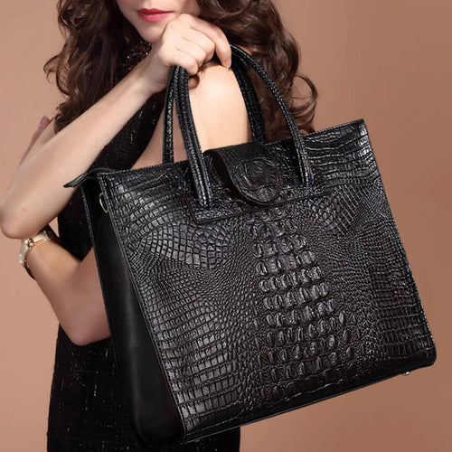 Crocodile ladies bags new fashion big shoulder bag leather bags wholesale