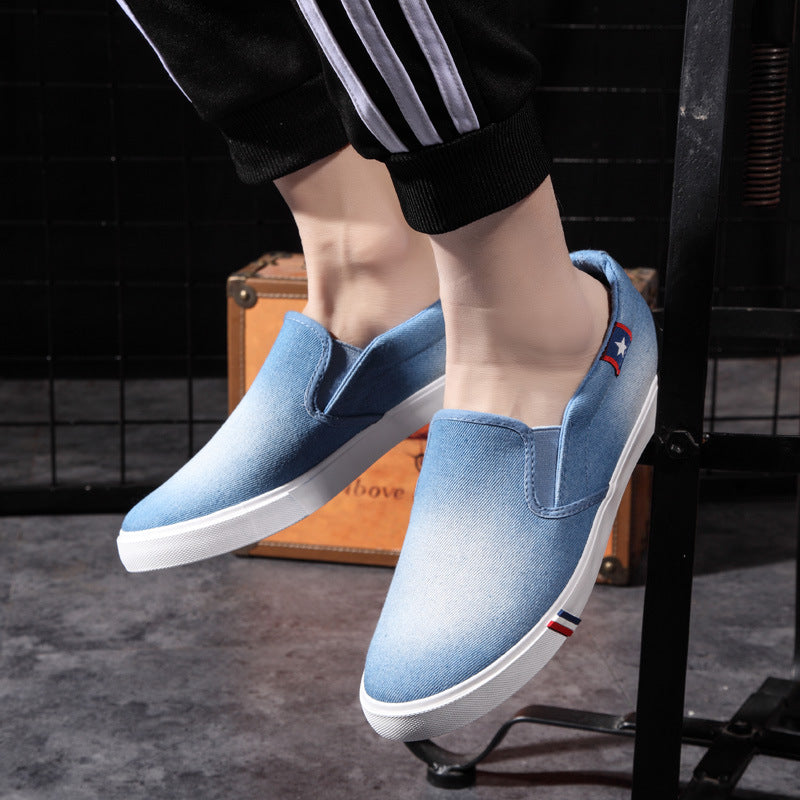 Breathable Washed Denim Canvas Shoes Men