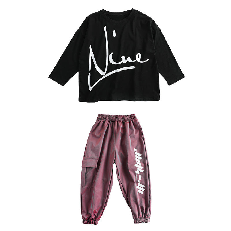 Children Hip-hop Clothing Boys And Girls Loose Hip Hop Performance Wear