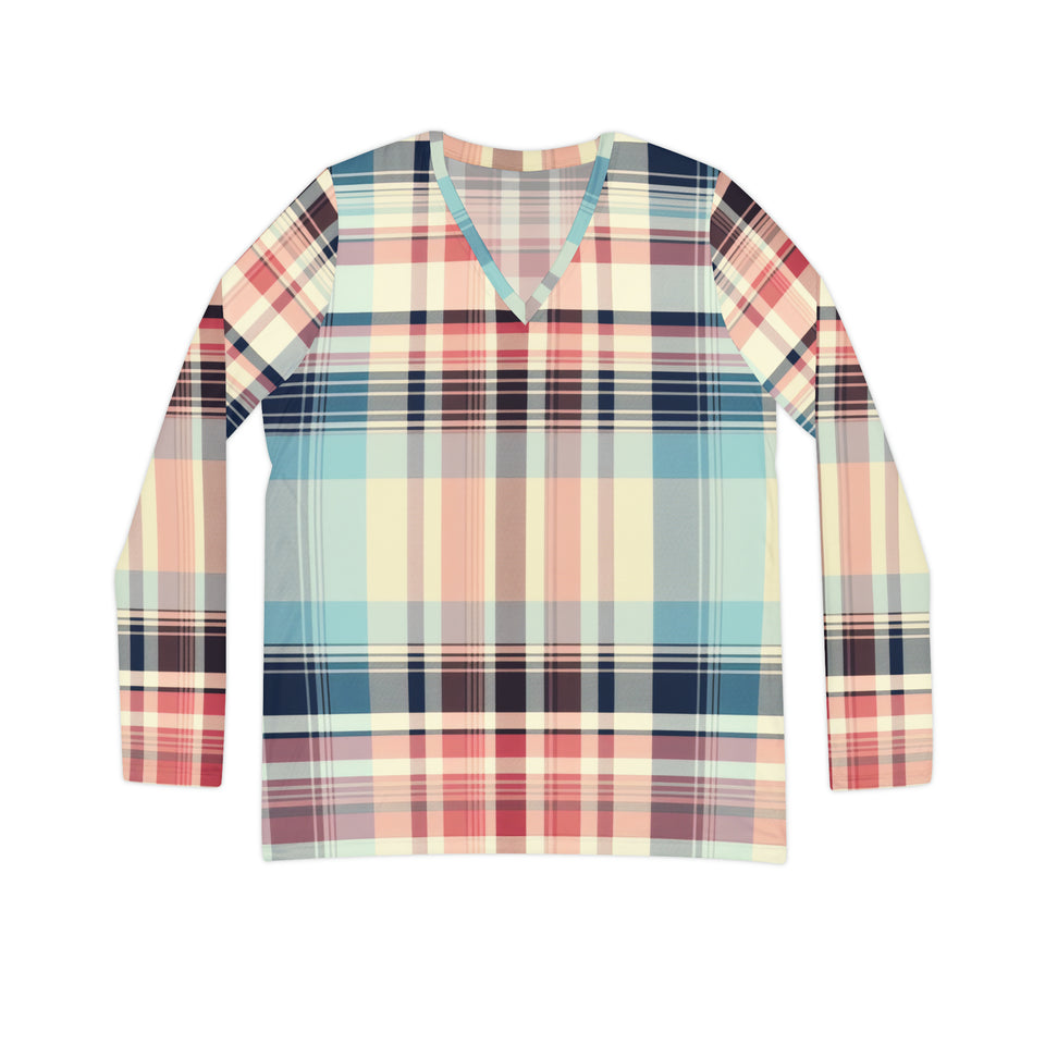 Women's Long Sleeve V-neck Shirt (AOP)