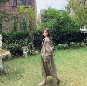 Fashion And Simple Ladies Mid-length Trench Coat