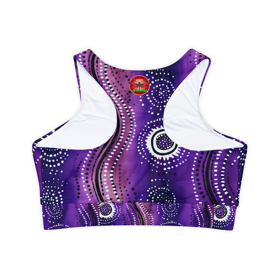 Fully Lined, Padded Sports Bra (AOP)