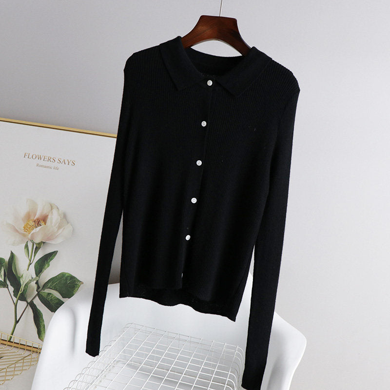 Single-breasted knitted cardigan