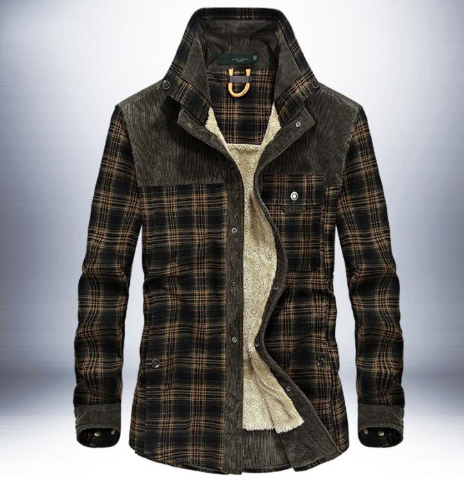 Winter Jacket Men Thicken Warm Fleece Jackets Coats Pure Cotton Plaid Jacket Military Clothes