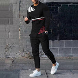 New men's casual athletic sportswear 2 piece suit set