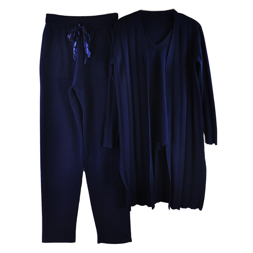 women fashion suits knitted three-piece set