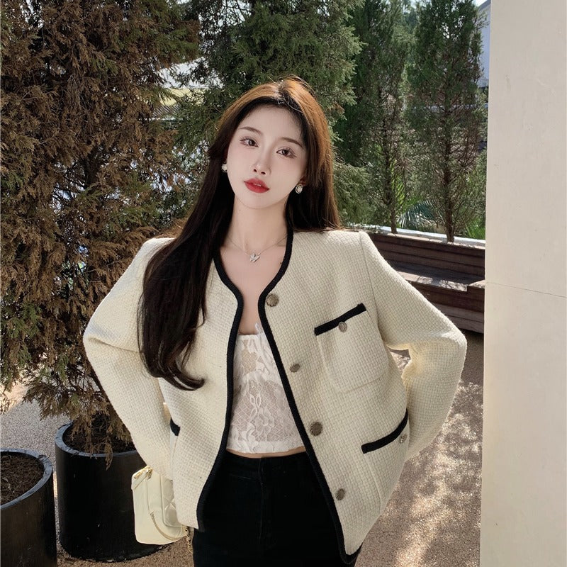 Veste Courte en Tweed Français pour Femme