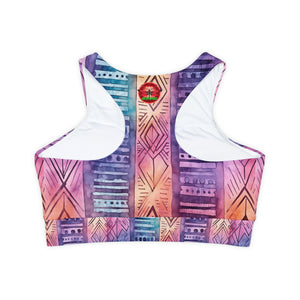 Fully Lined, Padded Sports Bra (AOP)