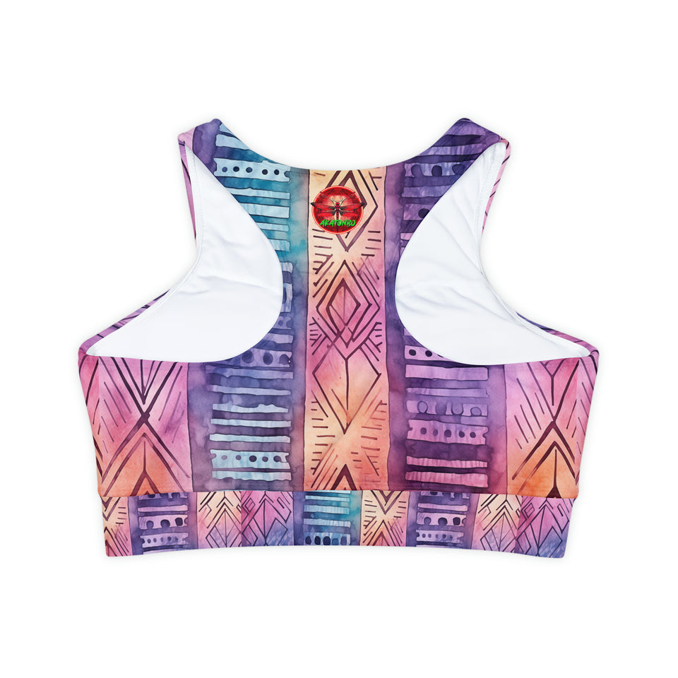 Fully Lined, Padded Sports Bra (AOP)