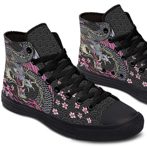 Men's And Women's Fashion Color Printing High-top Canvas Shoes