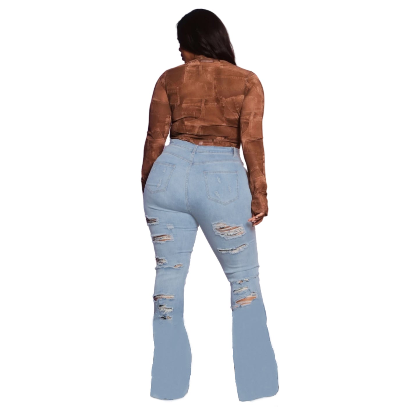 Moda todoterreno de moda con agujeros y elasticidad