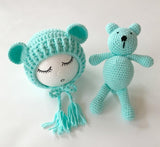 kids knit cap and toy set