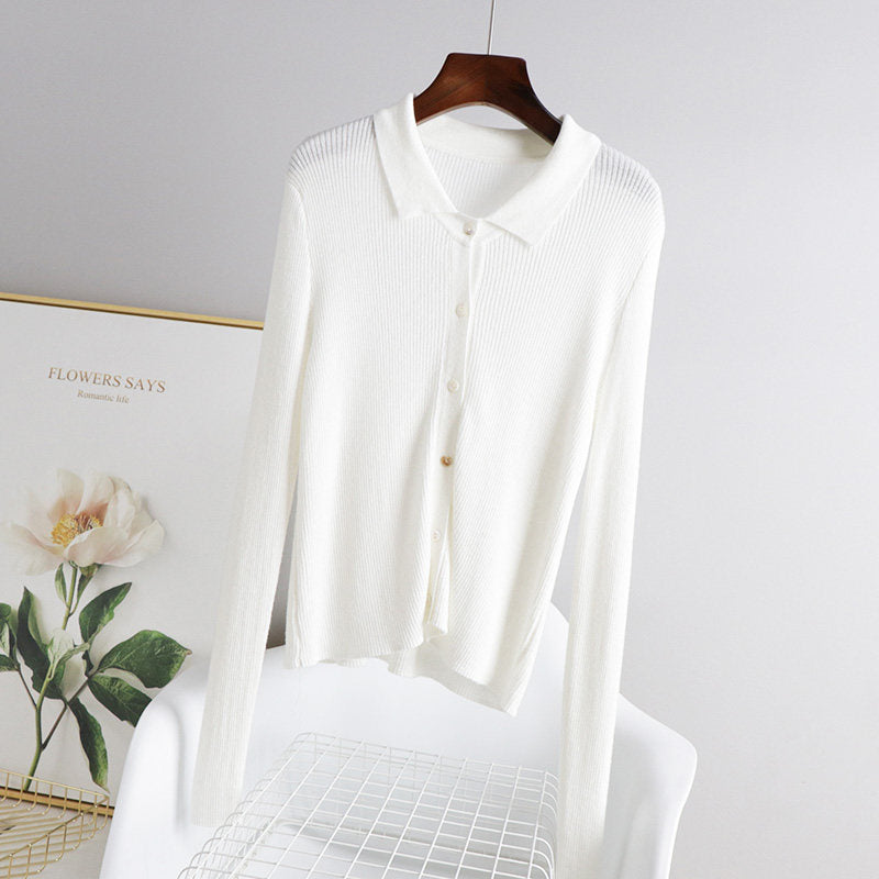 Single-breasted knitted cardigan