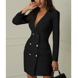 Double breasted coat dress women