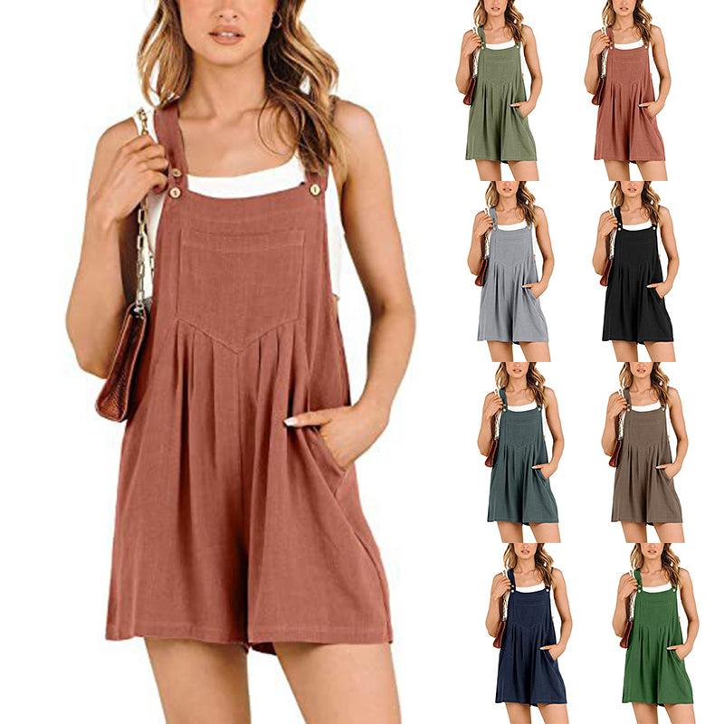 Akatonbo Women'S Short Overalls Summer Casual Adjustable Strap Loose Short Bib Overalls Jumpsuit Rompers
