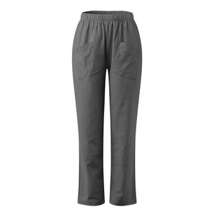 Women's Cotton Linen Elastic-waist Casual Pants