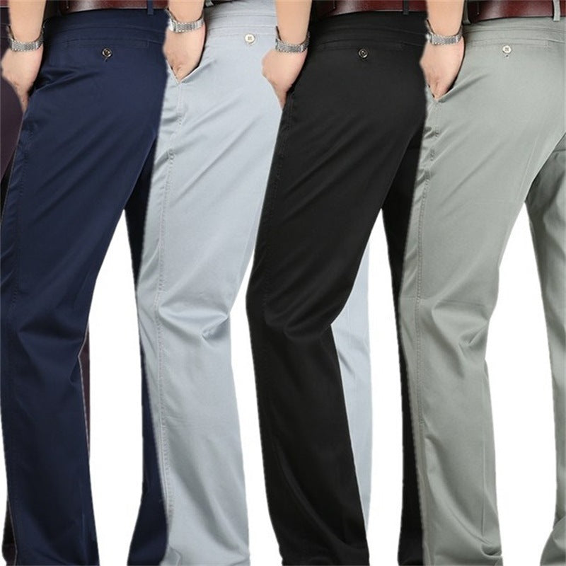 Men's Casual Pants Middle-aged Straight Loose Business Trousers