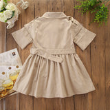 Kids Summer Clothing Beige Children Shirt Girls' Dress Medium And Large Children's Dress Children Shirt