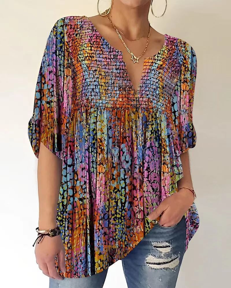 Top de Jersey Multicolor para Mujer