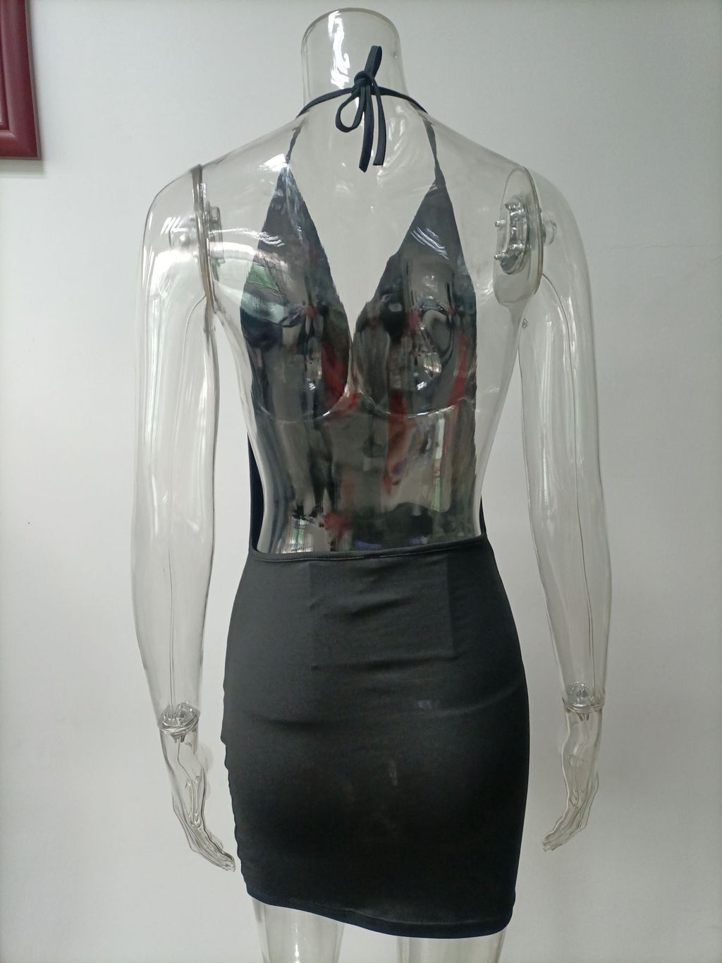 Summer Deep V-neck Sling Backless Halter Dress