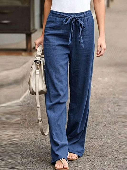 Shop Tied Wide Leg Pants - Women's Fashion | Akatonbo
