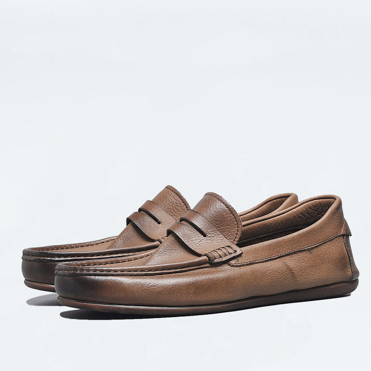 British Style Bean Shoes Leather Men