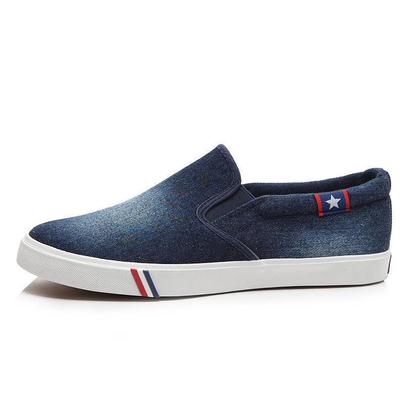 Breathable Washed Denim Canvas Shoes Men