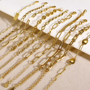 Ornament Extended Stainless Steel Bracelet Gold