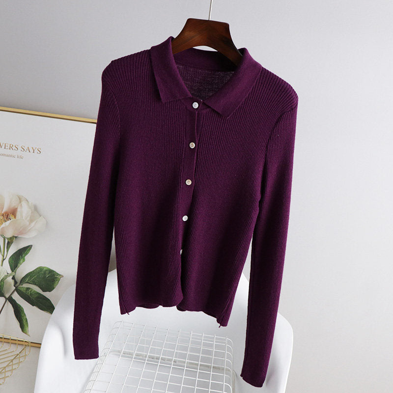 Single-breasted knitted cardigan