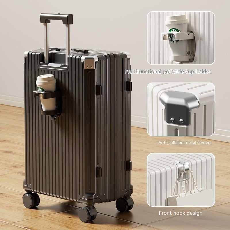 Women's Luggage Trolley Case Genuine Leather