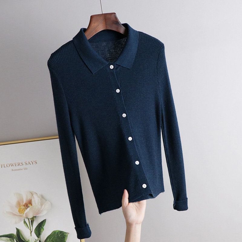 Single-breasted knitted cardigan