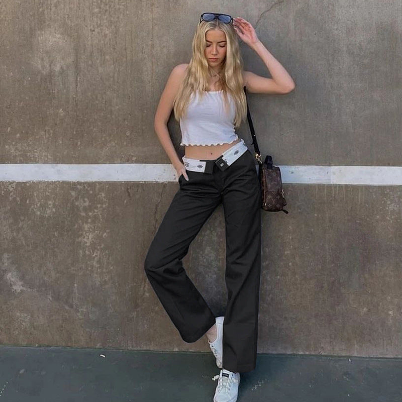 Akatonbo Street Printed Loose Casual Straight Pants