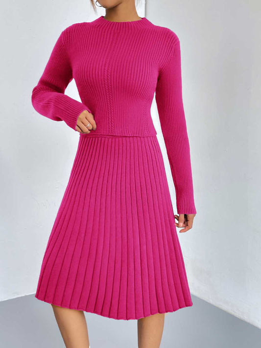 Shop Rib-Knit Sweater and Skirt Set - Women's Fashion | Akatonbo