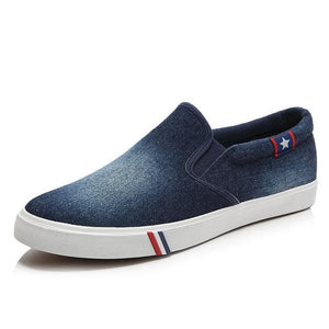 Breathable Washed Denim Canvas Shoes Men