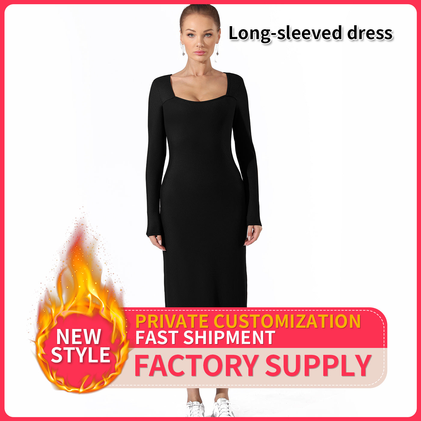 Robe unie simple pour femme