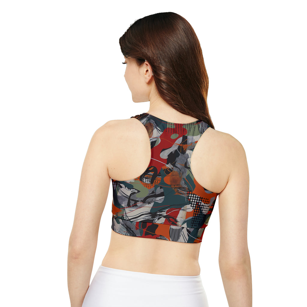 Fully Lined, Padded Sports Bra (AOP)