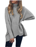 Bat Sleeve Mid Length Loose Pullover Sweater Women's Clothing