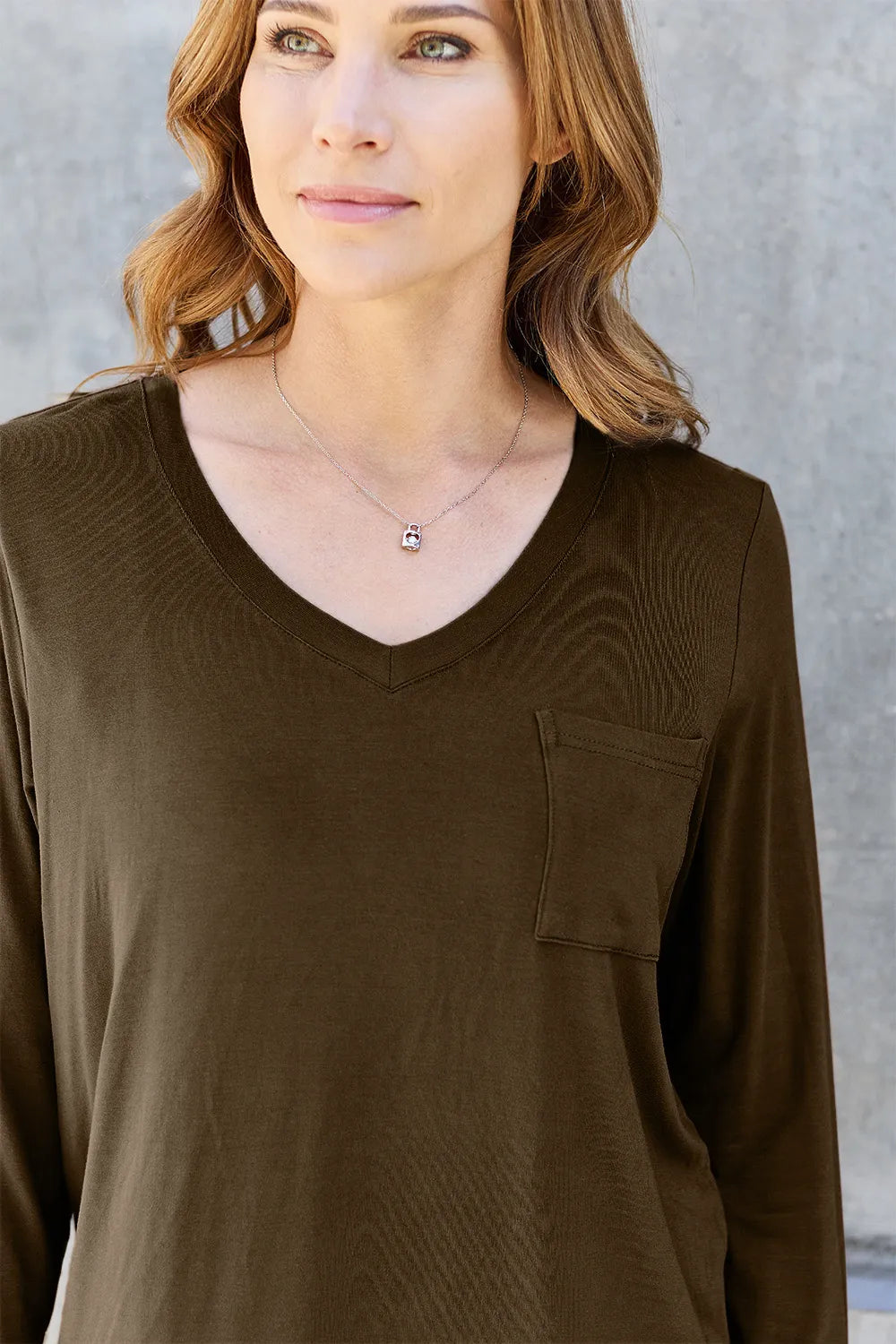 Shop Basic Bae Full Size V-Neck Long Sleeve Top - Women's Fashion | Akatonbo