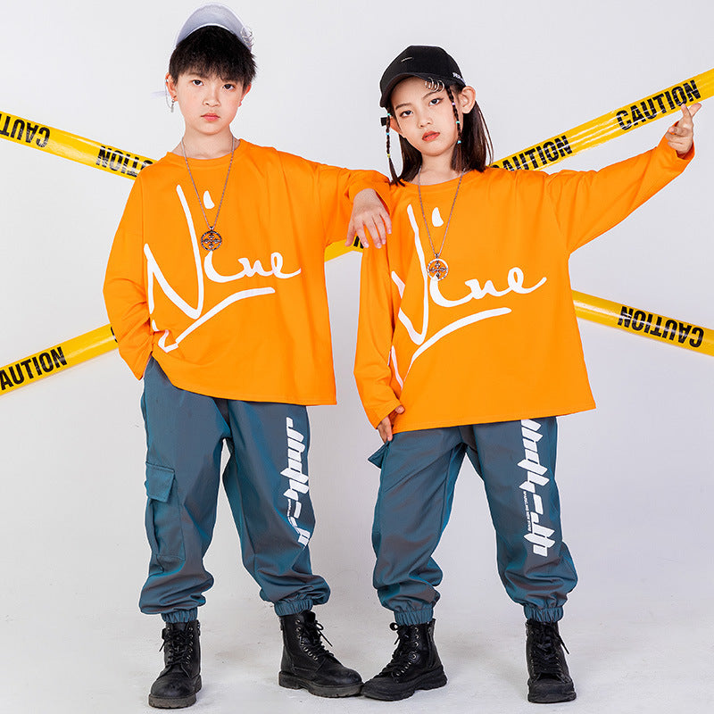 Children Hip-hop Clothing Boys And Girls Loose Hip Hop Performance Wear