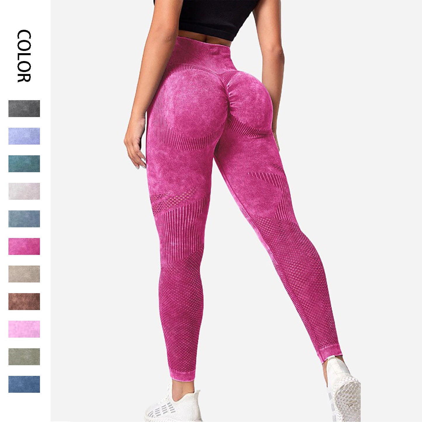Legging Sans Couture Taille Haute Évidé, Remonte-Fesses, pour la Course, le Sport, le Fitness, le Yoga - Vêtements Tendance pour Femmes