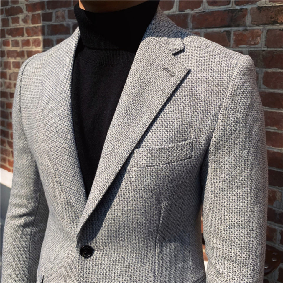 Thick And Textured Small Suit Jacket For Men